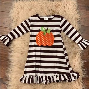 Ruffles Striped Pumpkin Dress